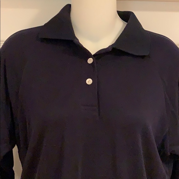 Babe Didrikson navy silk long sleeve top - Picture 2 of 6